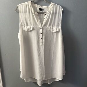 Torrid Harper Georgette Pullover White Sleeveless Blouse